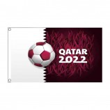 Drapeau de la Coupe du monde du Qatar 2022 Drapeau national Matériau Polyester Drapeau numérique à double face imprimée