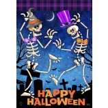Dancing Skeletons Halloween House Flag Graveyard Spooky 28" x 40" Briarwood Lane