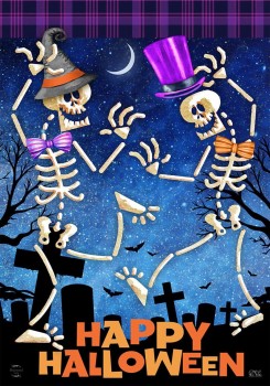 Scheletri danzanti Halloween casa bandiera cimitero spettrale 28