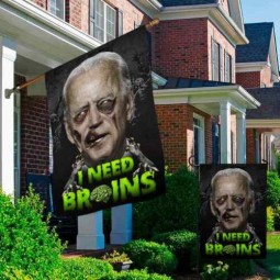 Grappige Halloween Zombie Joe Biden Ik heb hersenen nodig Anti Joe Biden Vlag