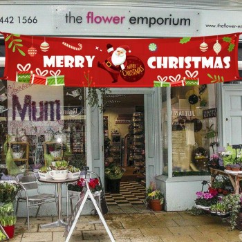 10ft Grande Striscione Di Buon Natale Segno Di Babbo Natale Casa Arredamento Interno All'aperto