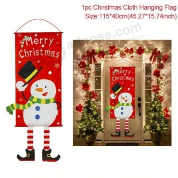 メリークリスマスポーチドアバナーハンギングオーナメントクリスマスデコレーションホーム用