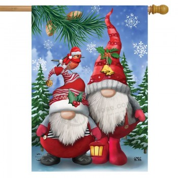 Winter Zwerge Weihnachten Haus Flagge Humor Weihnachtsmann Hut 28