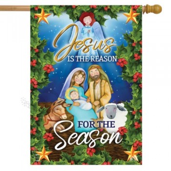 Jesús es la Razón Casa de Navidad Bandera Natividad Religiosa 28
