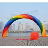 39.4 X 16.4 Foot Inflatable Rainbow Advertising Arch with 370W Air Blower