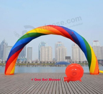 39.4 X 16.4 Foot Inflatable Rainbow Advertising Arch with 370W Air Blower