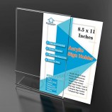 PecMuikee Supporto per insegne in acrilico 8,5x11, supporto per insegne in acrilico inclinato da tavolo e espositore in carta a forma di L in plastica per ristoranti