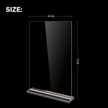 Supporto per insegne in acrilico 8,5 x 11 espositore da tavolo a forma di T in acrilico, supporto per insegne, cornice per menu. Adatto per ristoranti, promozioni