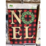 Custom NOEL wreath Garden Linen Flag with high quality and any size