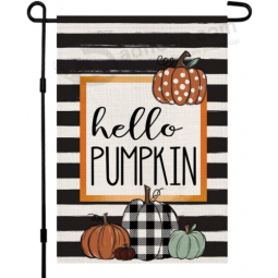 Drapeau de jardin d’automne Hello Pumpkin Sign 12 X 18 pouces Double Face Automne Ferme S avec haute qualité et n’importe quelle taille