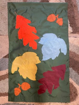 Vintage Nylon Yard , Garden, House Flag Fall Pumpkins 40"X27"