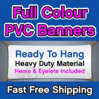 PVC BANNERS OUTDOOR VINYL BANNER ADVERTISING SIGN DISPLAY PRINTED HEAVY DUTY PVC