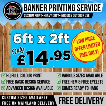 PVC Vinyl Banners Custom Printing Service Outdoor Heavy Duty Business Shop Sign