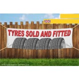 Banden verkocht en gemonteerd Garage Tyre Shop Heavy Duty PVC Banner Sign 3263