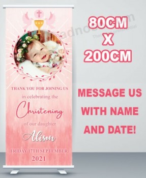 80 cm Christening Roller Banner Print Pull Up POP Up Exhibition Stand