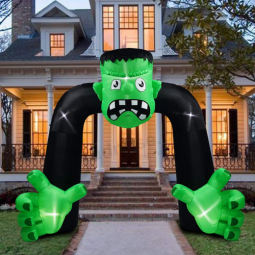 Inslife 9 Ft Halloween Inflatables Frankenstein Arch Decoration, Blow up with LE