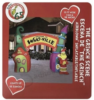 12 pieds LED Airblown Dr. Seuss Blow Up Grinch Arch Noël gonflable NOUVEAU