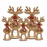 Gepersonaliseerde vrijstaande rendieren familie kerstversiering, plaatsnamen cadeau
