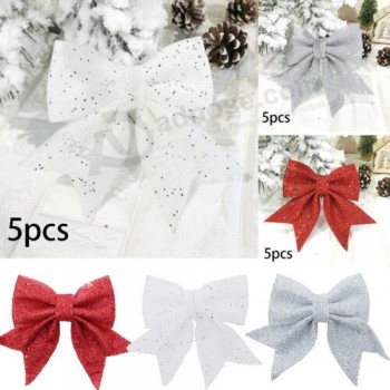 5PCS Grandi Archi Albero di Natale Bowknot Ornamenti Regalo Regalo Decorazioni di Natale UK