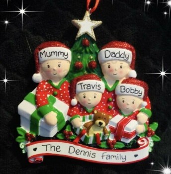Cadeau personnalisé de décoration de sapin de Noël en famille 2-6 personnes Noël 2022