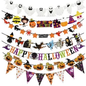Halloween Banner Garland Home hanging Decorations Kids Child Favors gift party