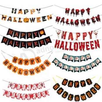 Happy Halloween Trick Banner Buntings Party Garlands Hanging Decoration Decors