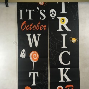 NEW 万圣节横幅 SET 蝴蝶结腰带 “It'S october witches， trick OR treat”