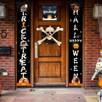 ハロウィーンポーチサインバナーハロウィーンの装飾屋外ドアサインバナー