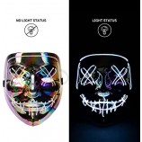 Led 할로윈 마스크, 남성용 할로윈 마스크, 성인용 라이트 업 할로윈 마스크 코스프레 3가지 조명 모드 (다색)