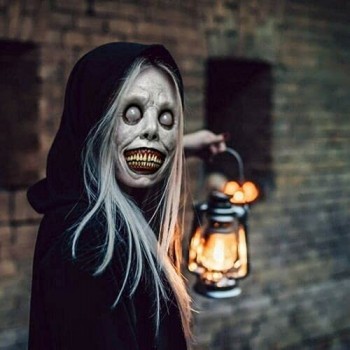Maschera di Halloween Spaventoso Sorridente Demoni Maschera con Occhio Bianco Orribile Diavolo Cosume