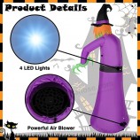 Halloween Opblaasboten Heks, Gigantische Halloween Decoraties Buiten met Ingebouwde LED-verlichting, Opblaasheks voor Halloween Yard