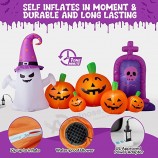 Decorazioni per gonfiabili di Halloween Combo per esterni - zucca con lapide fantasma e teschio spaventose decorazioni da cortile Blow Up LED incorporati