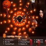 Luci di Halloween Spider Web - 3.3FT 70 LED Decorazioni di Halloween a batteria Luci per interni all'aperto