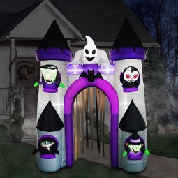 Decoraciones de arco inflables de Halloween Decoración de la puerta del arco fantasma con el gato brujo Frankenstein