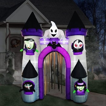 Halloween Opblaasboten Boog Decoraties Ghost Archway Gate Decoratie met Heksenkat Frankenstein