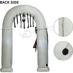Arco inflable de la parca de Halloween Arco del cementerio de 7,8 pies de altura con luces LED Decoración de Halloween