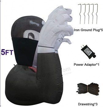 할로윈 인플레이터블 뱀파이어 드라큘라 6 FT, 내장 LED 기능이 있는 블로우 업 야드 장식, 마당 가든 파티 잔디밭용