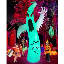 12Ft Halloween Opblaasboten Reuzenspook met 7 Kleuren Veranderende LED-verlichting, Halloween Decoraties Buiten
