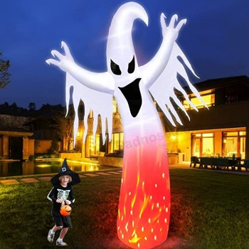 12 piedi gigante Halloween gonfiabili fiamma fantasmi esplodere con luci a LED rotanti decorazioni di Halloween cortile all'aperto