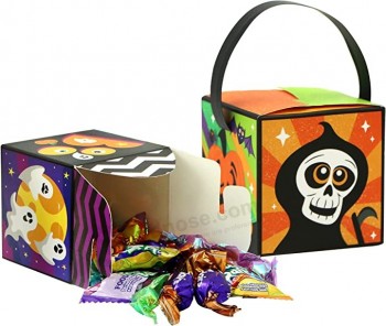 Halloween Mini Kraft Paper treat Boxes dans des designs sur le thème d’Halloween, Halloween Small Goodie Gift Boxes