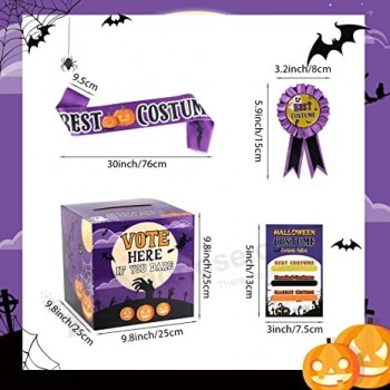 Schede di voto della urna elettorale del concorso in costume di Halloween con i nastri per il premio per il miglior costume Fascia e medaglia per il premio del costume di Halloween