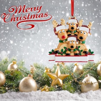 Personalised Family Christmas Tree Hanging Decoration Gifts Reindeer Ornament