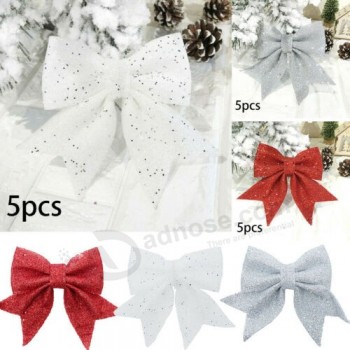 5PCS 대형 리본 크리스마스 트리 리본 장식품 선물 선물 크리스마스 장식 영국