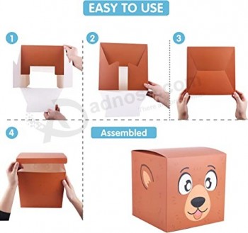Weihnachten stapelbare Geschenkboxen Set mit Deckeln, Weihnachten Nistbox für Geschenkverpackung Party Dekoration, Weihnachten dekorative Stapelboxen mit 4 Design