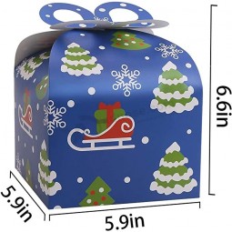 Scatole regalo di Natale Kraft Goody, 24 scatole di caramelle di carta per feste di Natale con fiocco per bomboniera di Natale