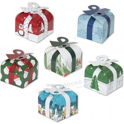 Confezione da 24 scatole per dolcetti, scatole a timpano, scatole regalo di Natale preassemblate per matrimoni, feste di compleanno