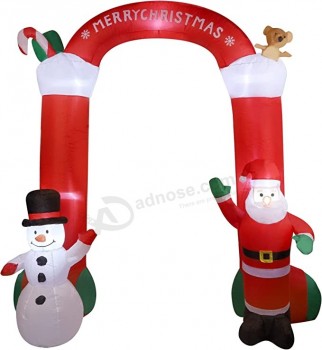 9 FT Gonfiabili di Natale Calzino Arco con Babbo Natale e Pupazzo di Neve, Blow up Decorazioni All'aperto Buon Natale Arco