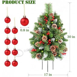 Weihnachtsbaum Weg Veranda verschneite Tannenzapfen Weihnachtsbäume Vorbeleuchtete 30 LED batteriebetriebene Zeitschaltuhr 8 Modi Outdoor Weihnachtsdekoration für den Eingang Einfa
