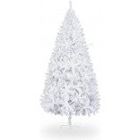 6 ft Witte Onverlichte Kunstmatige Kerst Dennenboom Kerstboom Vakantie Feest Decoratie met Stevige Metalen Stand