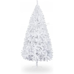 6 ft Witte Onverlichte Kunstmatige Kerst Dennenboom Kerstboom Vakantie Feest Decoratie met Stevige Metalen Stand